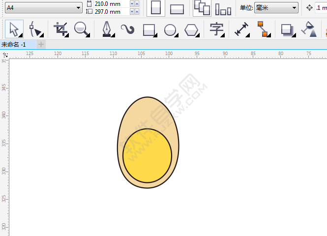 CDR怎么画卡通鸡蛋