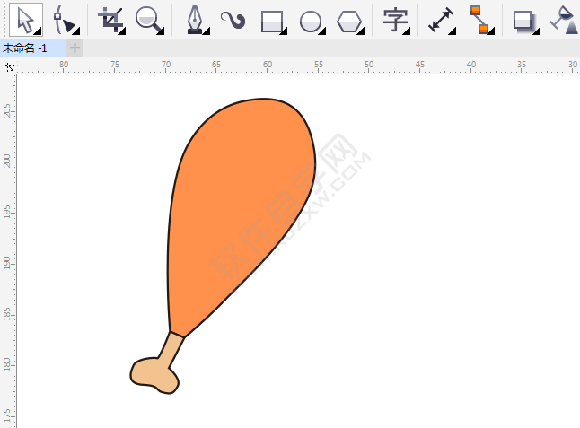 CDR画一个卡通鸡腿