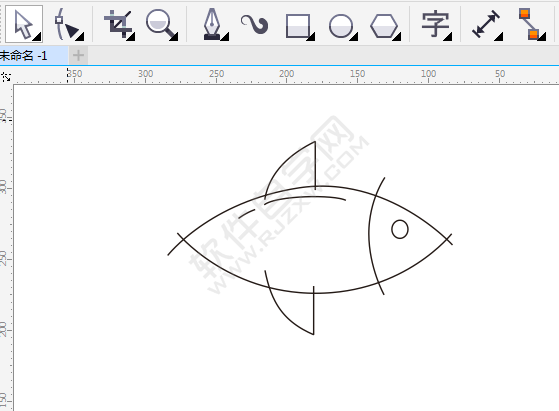 CDR画一条小鱼卡通图