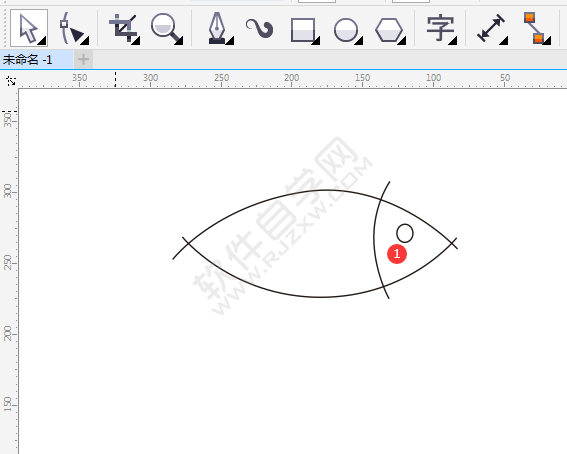 CDR画一条小鱼卡通图