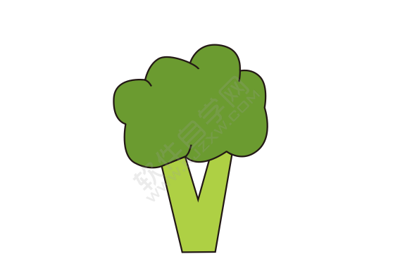 cdr画一朵卡通西兰花