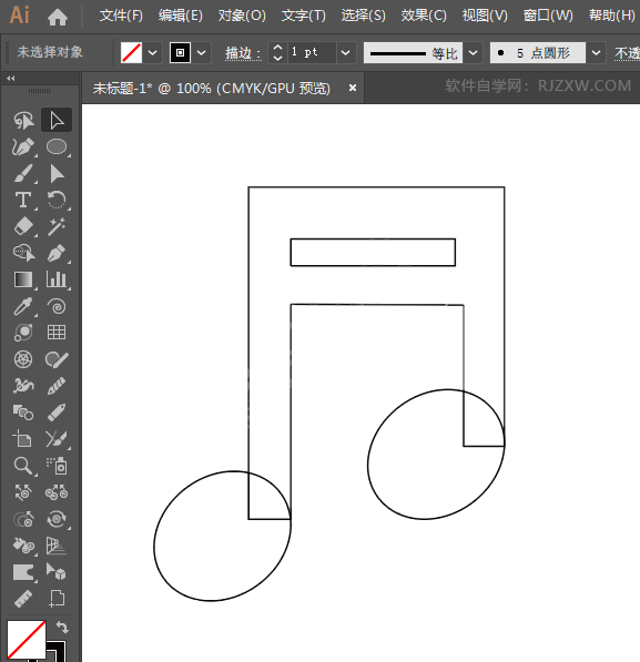 ai怎么画八分音符图标