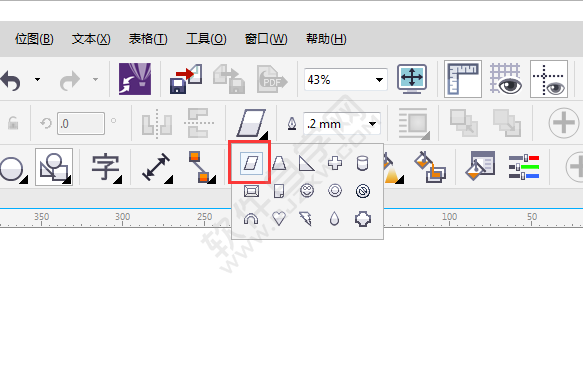 cdr怎么画平行四边形