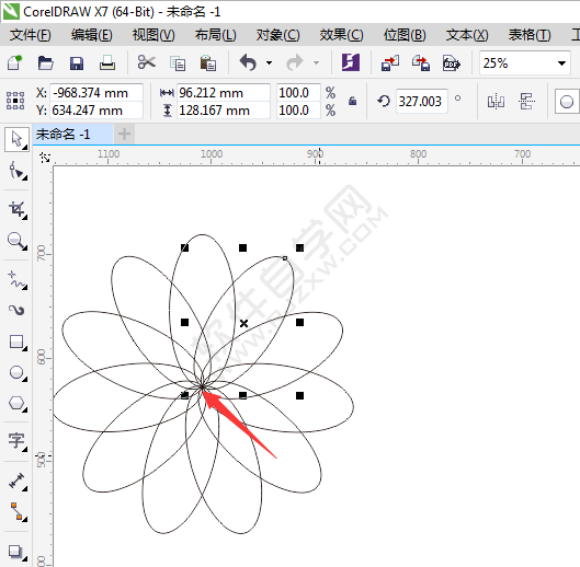 cdr怎么围绕一个点旋转复制
