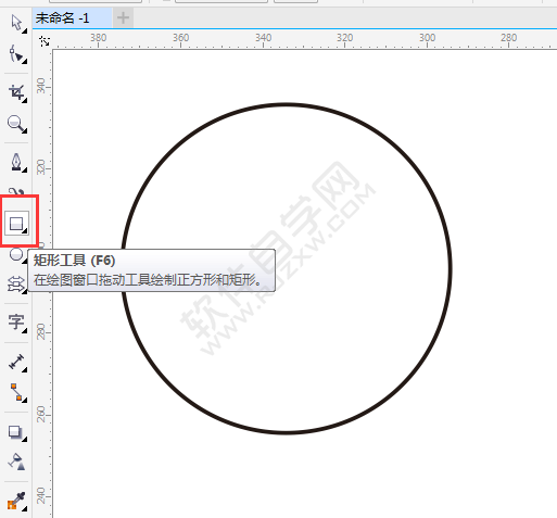 cdr圆中间画矩形
