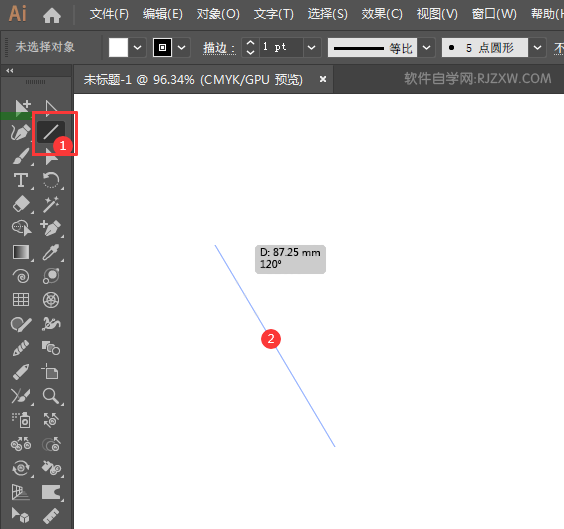 ai怎么画出60度三角形
