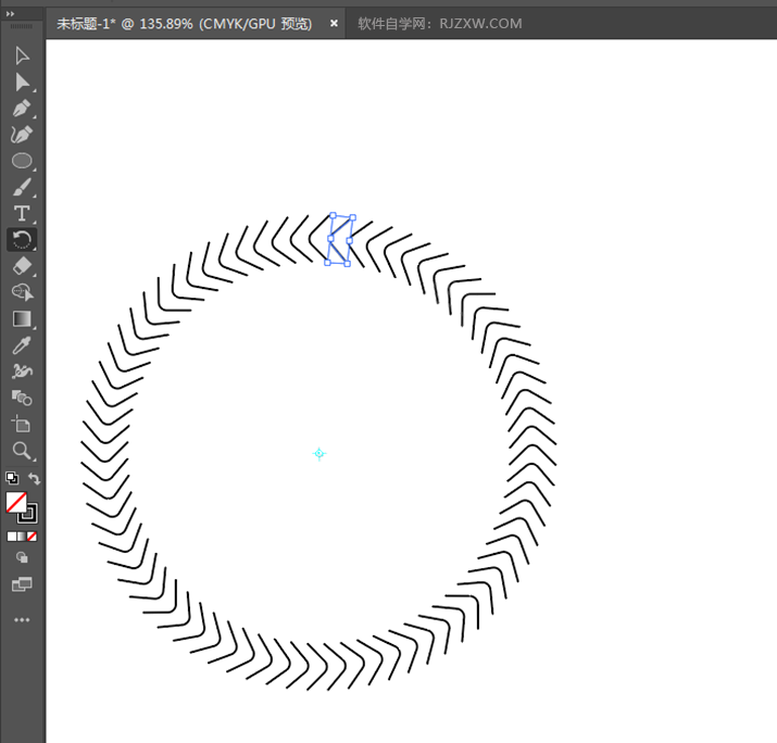 在AI中怎么旋转阵列对象