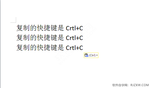 Word2010复制快捷键是Ctrl+C