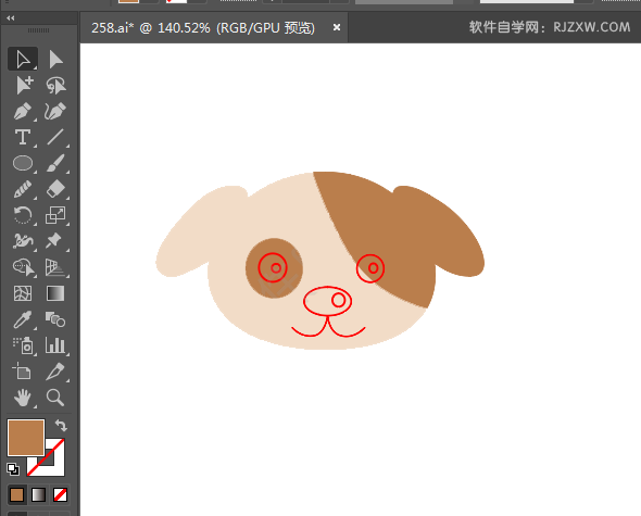 ai怎么画小狗头像