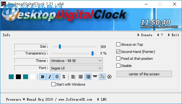 怎么用DesktopDigitalClock设置电脑桌面时钟
