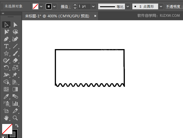 ai画一边有波浪线的长方形
