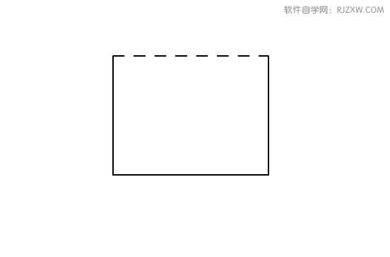 ai让矩形其中一条线变虚线