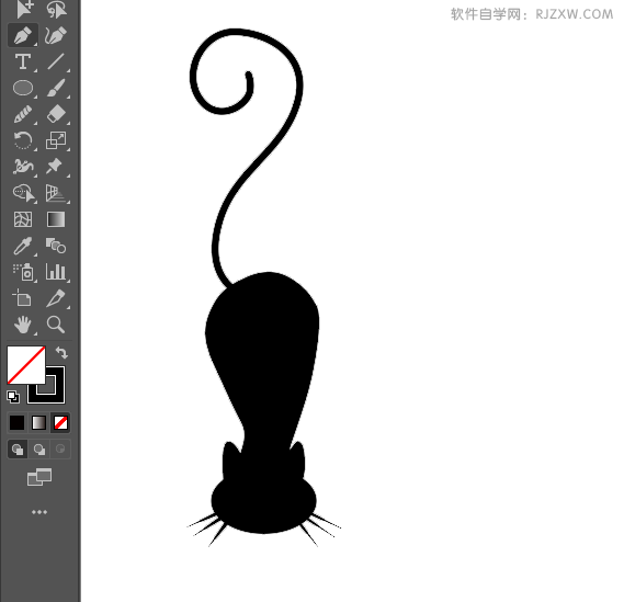 ai绘制小猫的倒影效果出来