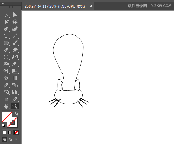 ai绘制小猫的倒影效果出来