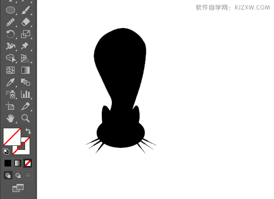 ai绘制小猫的倒影效果出来