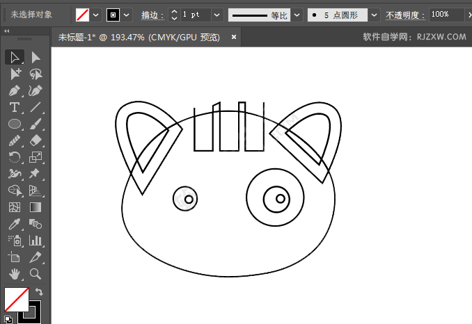 ai绘制小猫头像