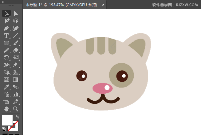 ai绘制小猫头像