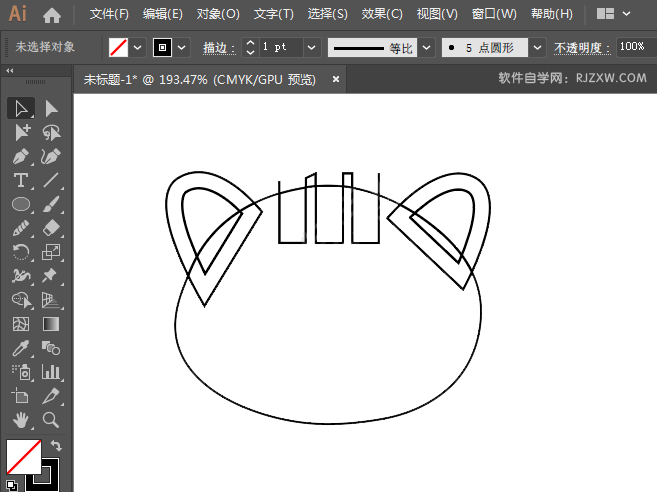 ai绘制小猫头像