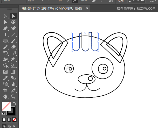 ai绘制小猫头像