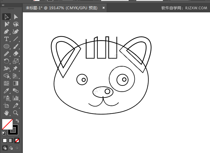 ai绘制小猫头像