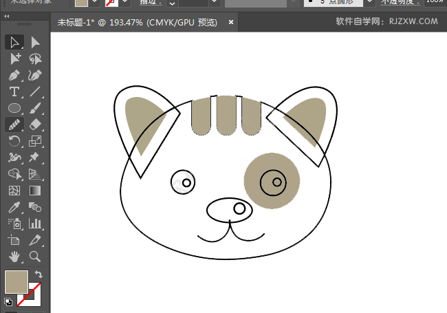 ai绘制小猫头像