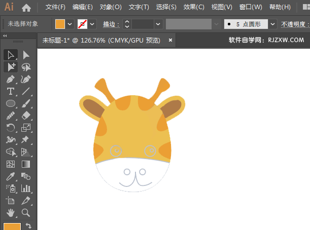 ai绘制可家的长颈鹿头像