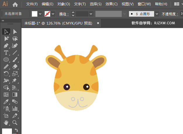 ai绘制可家的长颈鹿头像