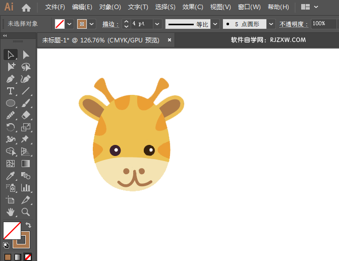 ai绘制可家的长颈鹿头像