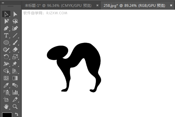 ai绘制猫咪剪影