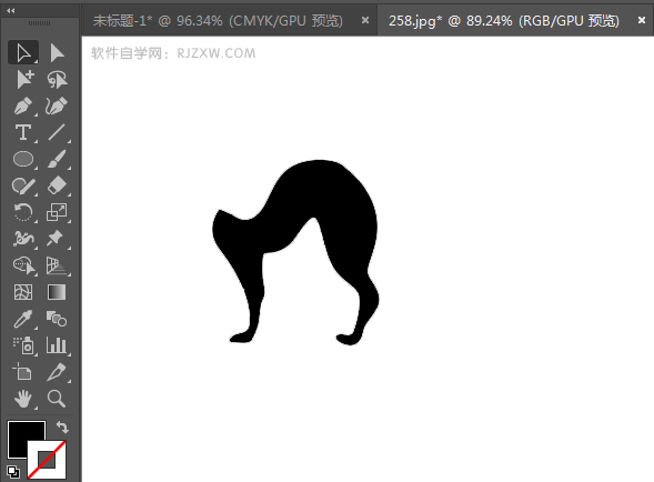 ai绘制猫咪剪影