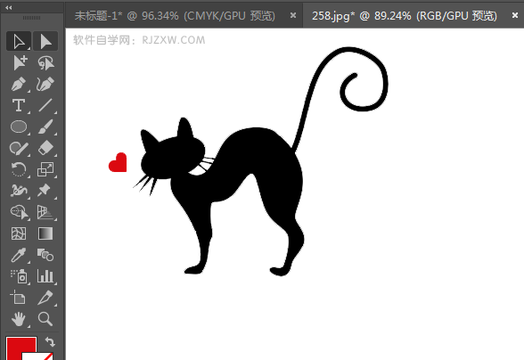 ai绘制猫咪剪影