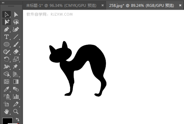 ai绘制猫咪剪影