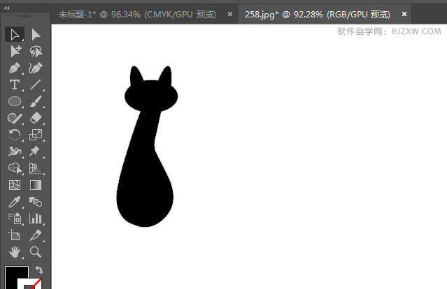 ai绘制一个坐立的猫