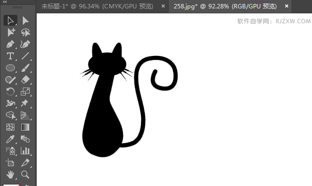 ai绘制一个坐立的猫