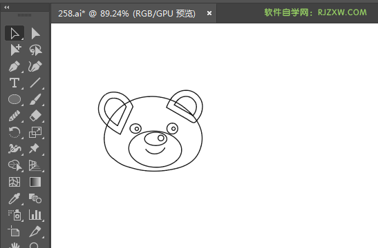 ai绘制一个棕色小熊头像