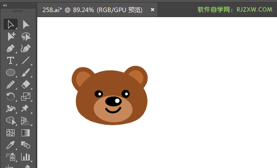 ai绘制一个棕色小熊头像