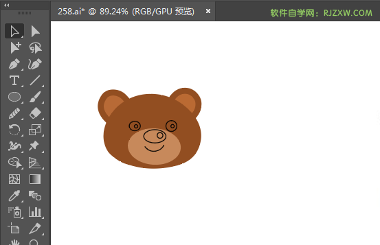 ai绘制一个棕色小熊头像