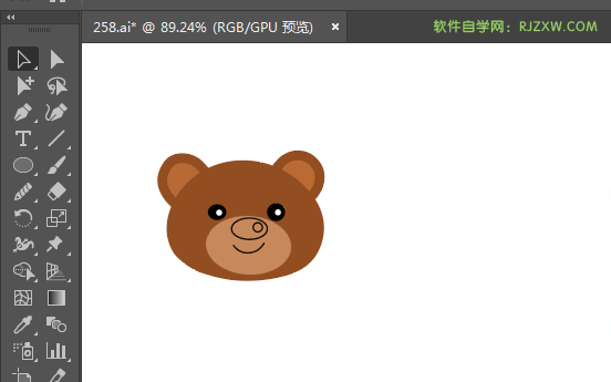 ai绘制一个棕色小熊头像