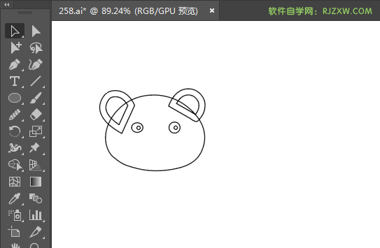 ai绘制一个棕色小熊头像