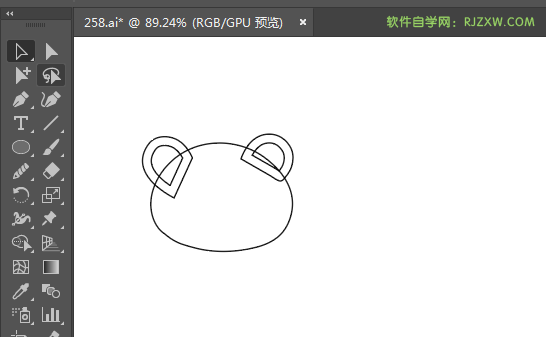 ai绘制一个棕色小熊头像