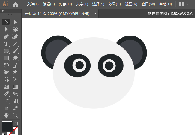 ai绘制小熊卡通脸