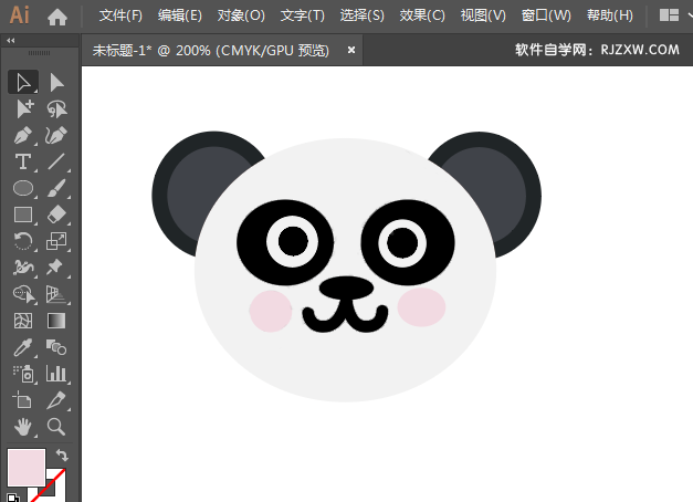 ai绘制小熊卡通脸