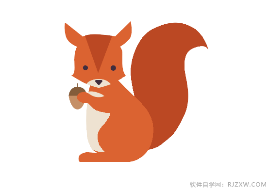 ai绘制吃松子的松鼠