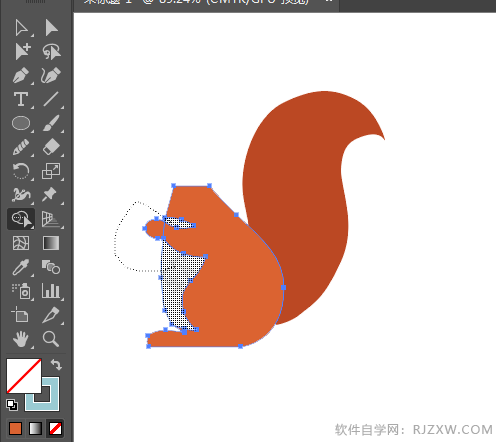 ai绘制吃松子的松鼠