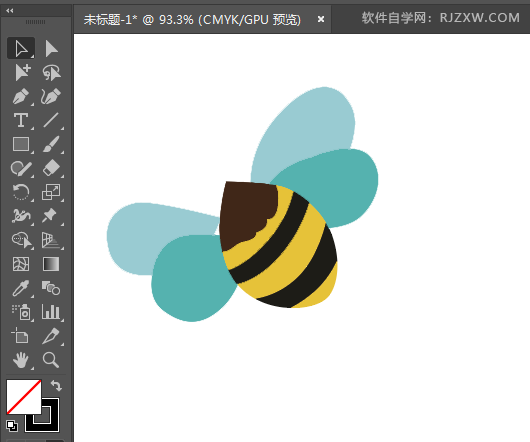 ai绘制一个卡通蜜蜂