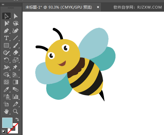 ai绘制一个卡通蜜蜂