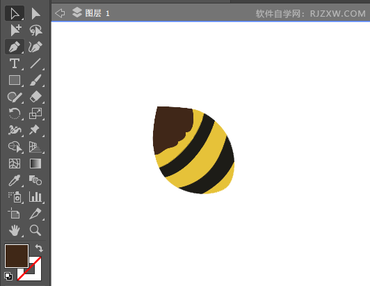ai绘制一个卡通蜜蜂