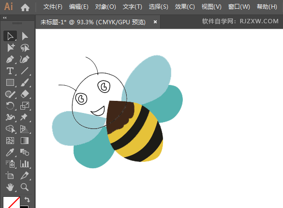 ai绘制一个卡通蜜蜂