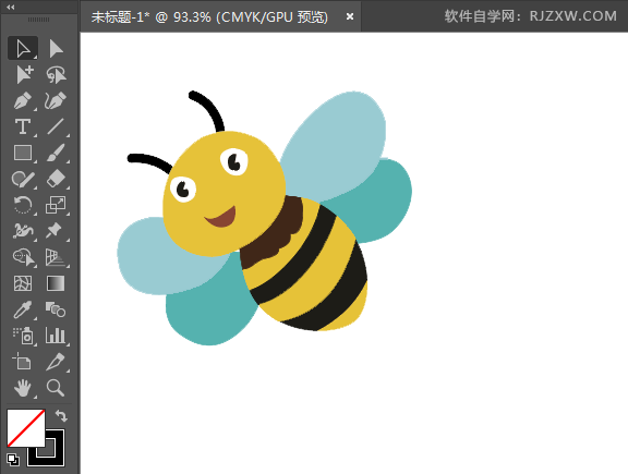 ai绘制一个卡通蜜蜂