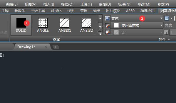 cad中怎么画实心圆